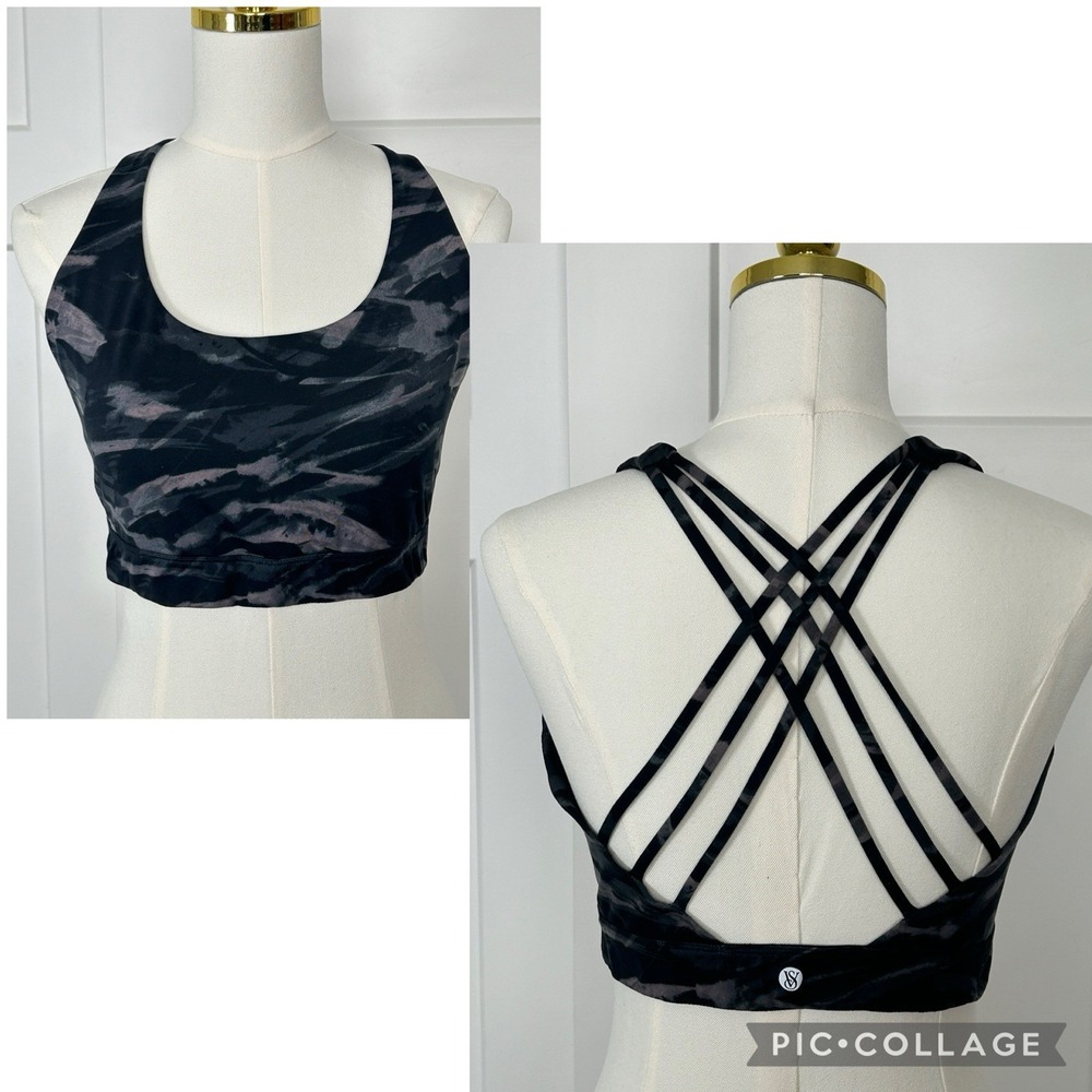 Victoria's Secret Black/Camo Strappy Pullover Sports Bra‎ - Women's L/DD